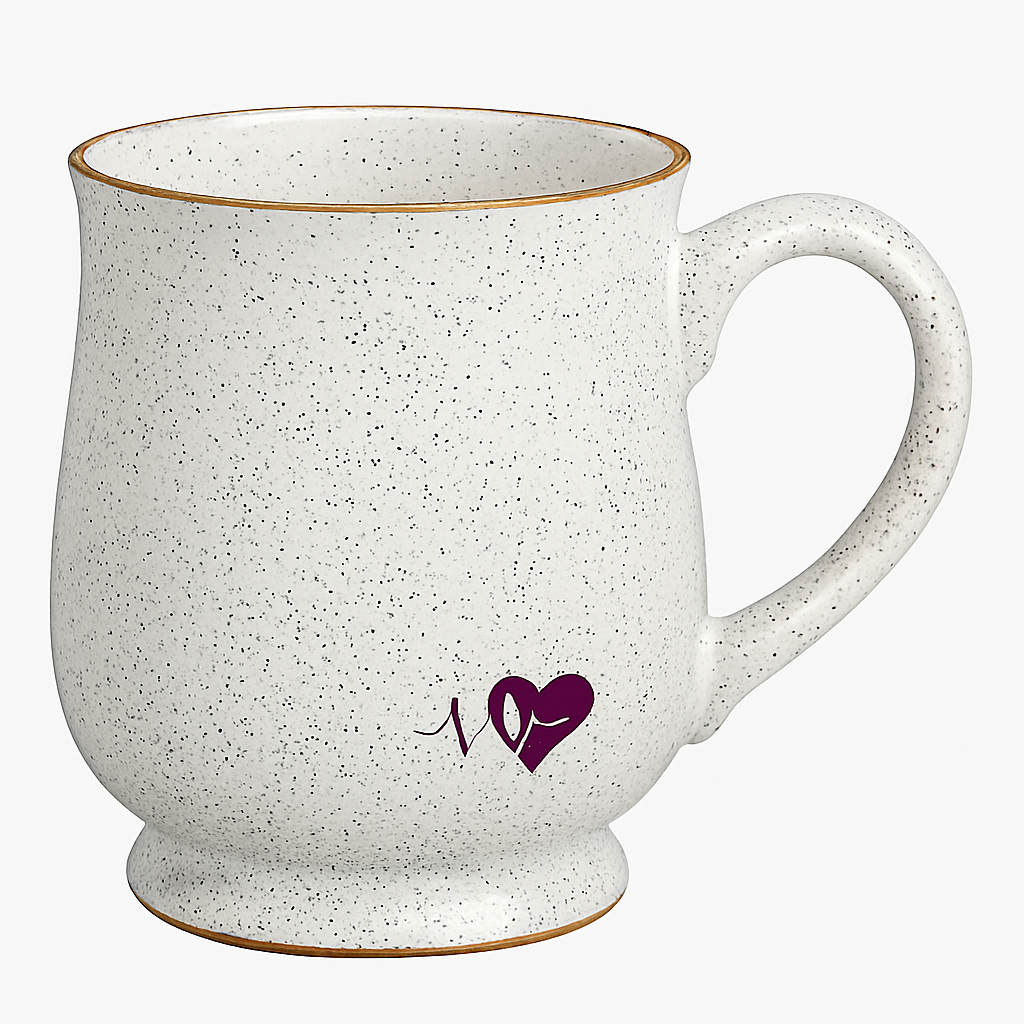 White Ceramic Freckled Mug